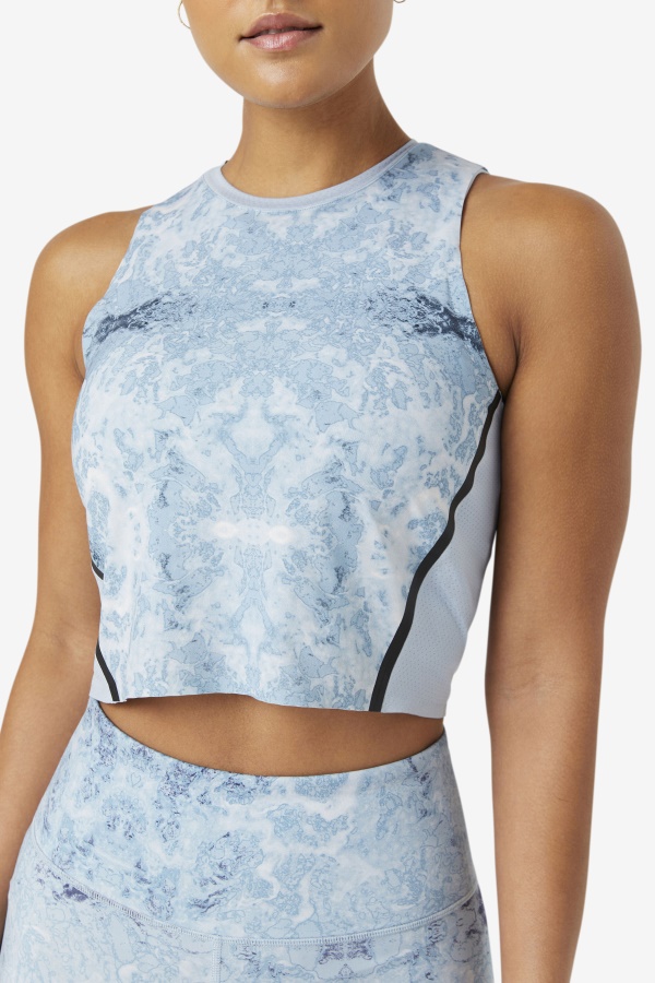 Eilou Athletic Crop Top כחול/פליסה שחור