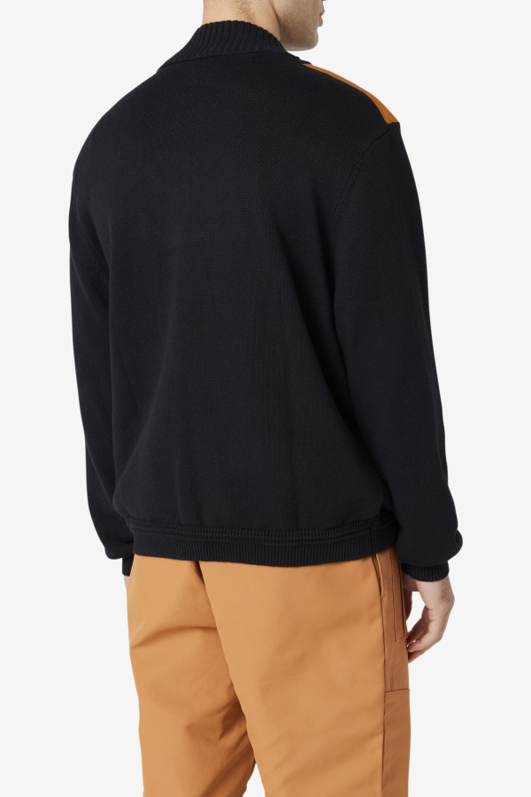 שחור/Adobe Markle 1/4 Zip Up Sweater Fila
