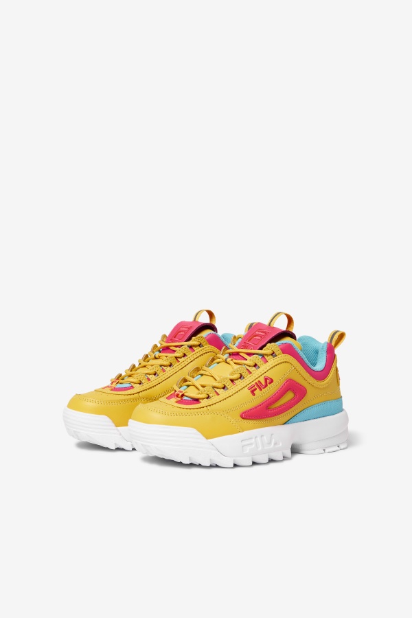 Fila Big Kids\' Disruptor 2 פרימיום לימון/דיווה ורוד/כחולפיש