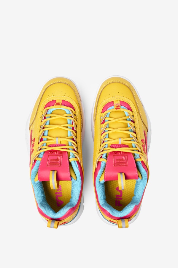 Fila Big Kids\' Disruptor 2 פרימיום לימון/דיווה ורוד/כחולפיש