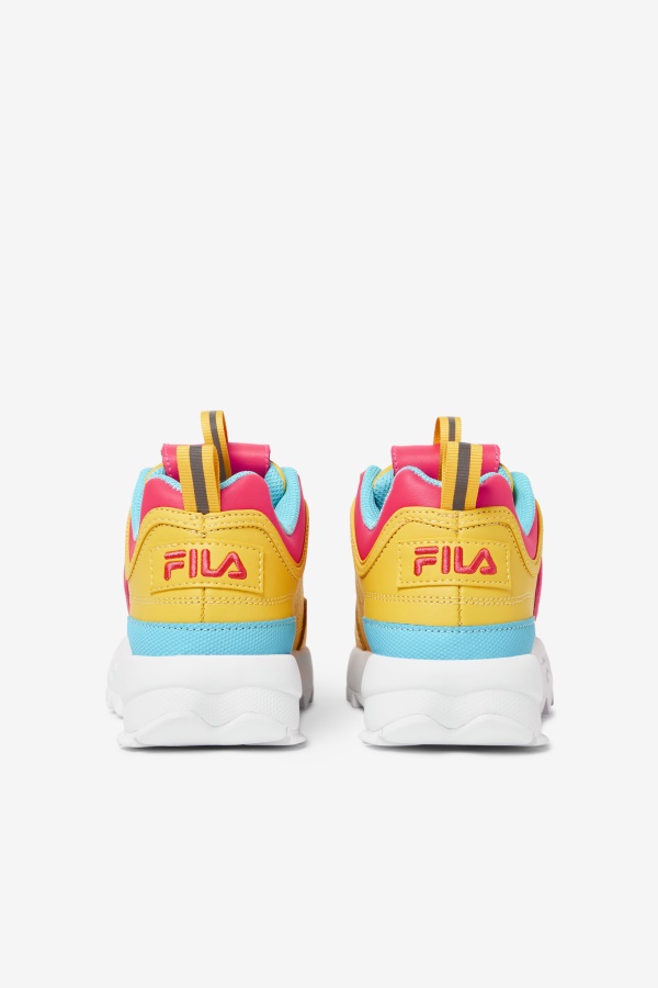 Fila Big Kids\' Disruptor 2 פרימיום לימון/דיווה ורוד/כחולפיש