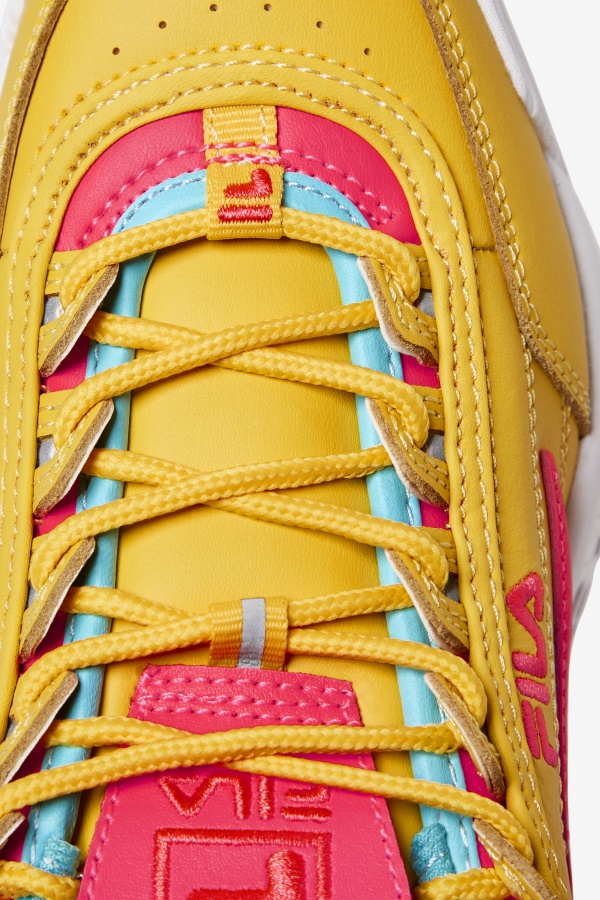 Fila Big Kids\' Disruptor 2 פרימיום לימון/דיווה ורוד/כחולפיש