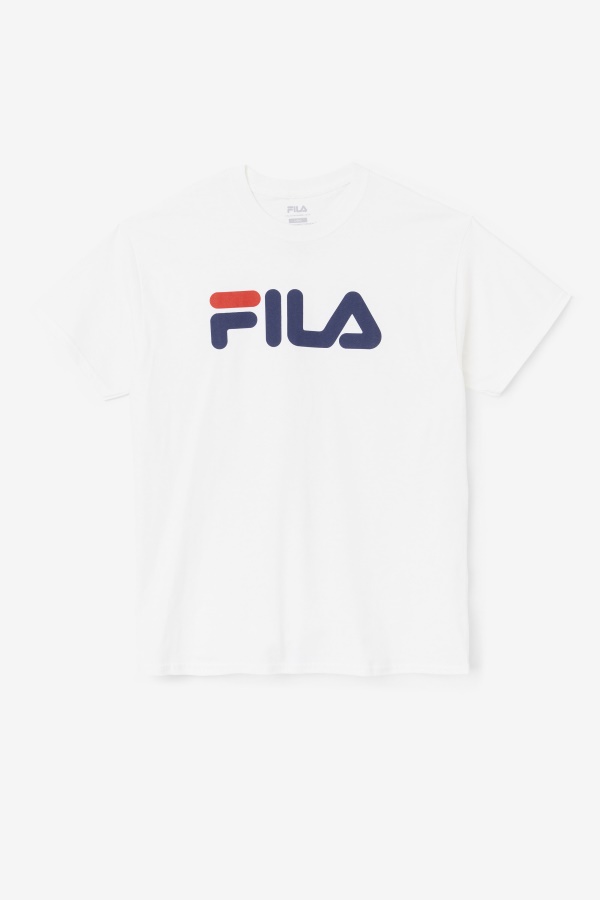 לוגו טי לגברים Fila White/Navy/Edom