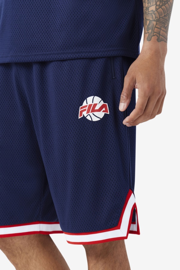 קצר כדורסל חיל הים/אדום/לבן Fila Ovi