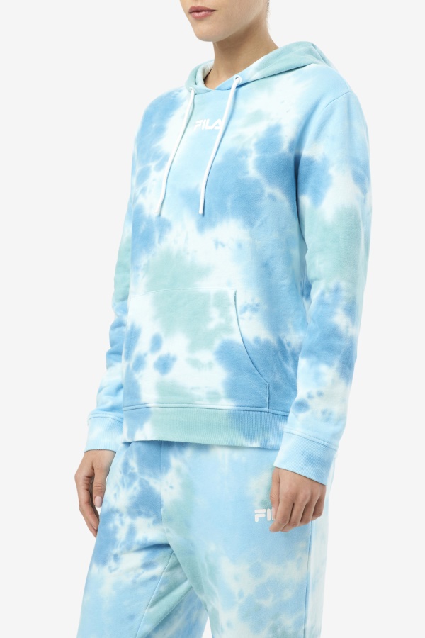 לבן/שפלש/הכל/לאטיגו ביי Aerolynn Tie Dye Hoodie Fila