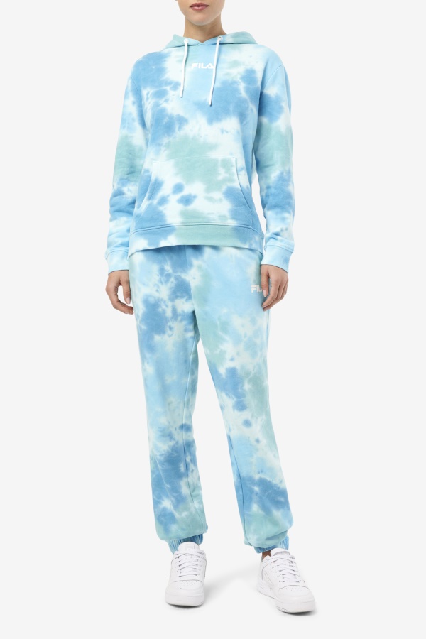 לבן/שפלש/הכל/לאטיגו ביי Aerolynn Tie Dye Hoodie Fila