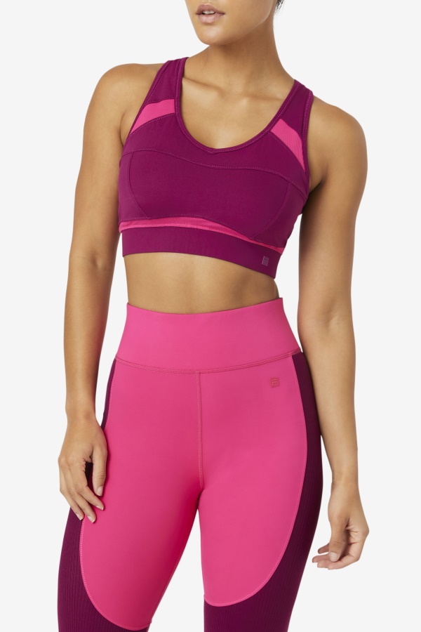 חזיית ספורט Mprpl/ppck Fila Uplift Racerback