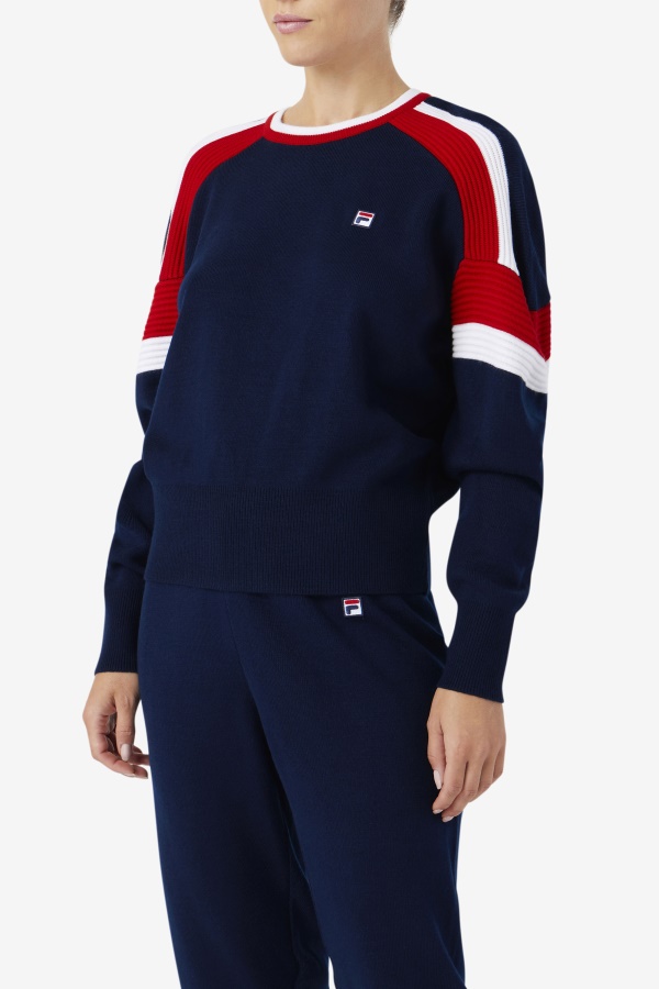 Frankie Knit Crew Fila נייבי/אדום/לבן