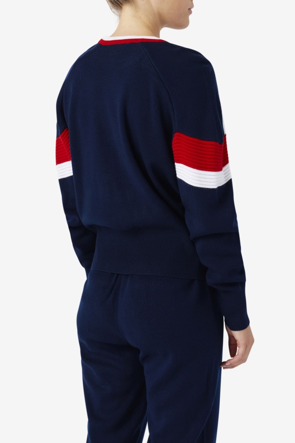 Frankie Knit Crew Fila נייבי/אדום/לבן