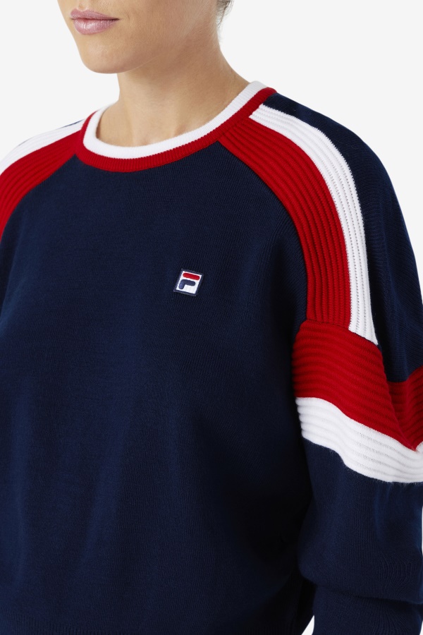 Frankie Knit Crew Fila נייבי/אדום/לבן