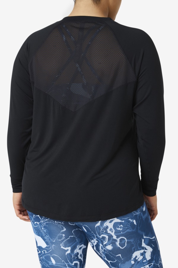גב רשת Fila Fi-lux שרוול ארוך צוות שחור