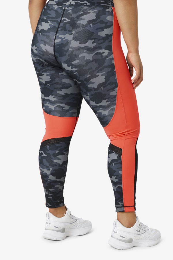 Forza Color Blocked Legging Fila Dark Camo/hot Coral/שחור