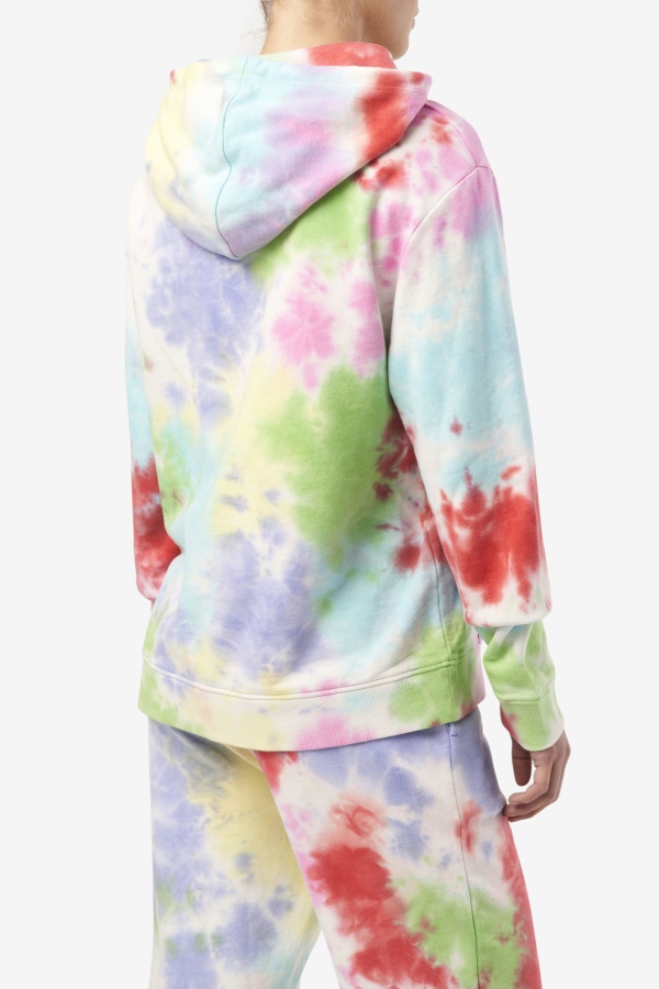 Aerolynn Tie Dye Hoodie Fila ירוק / לבן / Periwinkle / אדום
