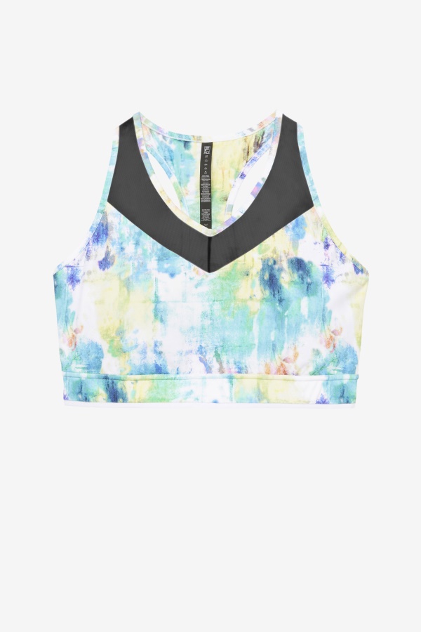 Tie Dye/שחור/לבן Uplift Racerback Bra Top Fila