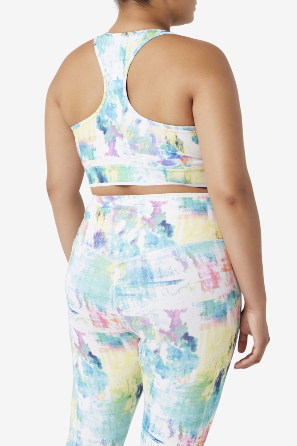 Tie Dye/שחור/לבן Uplift Racerback Bra Top Fila