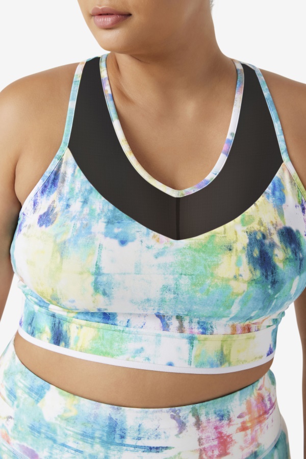 Tie Dye/שחור/לבן Uplift Racerback Bra Top Fila