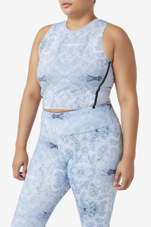 Eilou Athletic Crop Top Fila Airfleece כחול/שחור