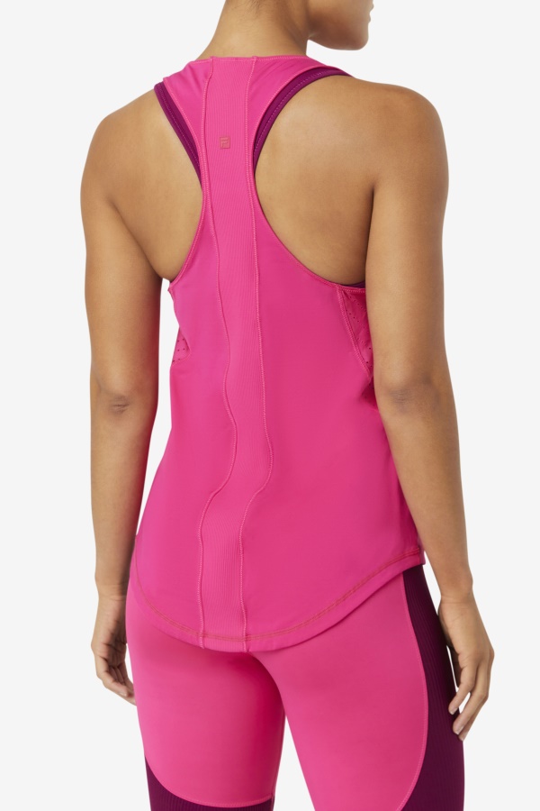 גופיית רייסרבק בעלת מרקם של Fila Brtpink Uplift