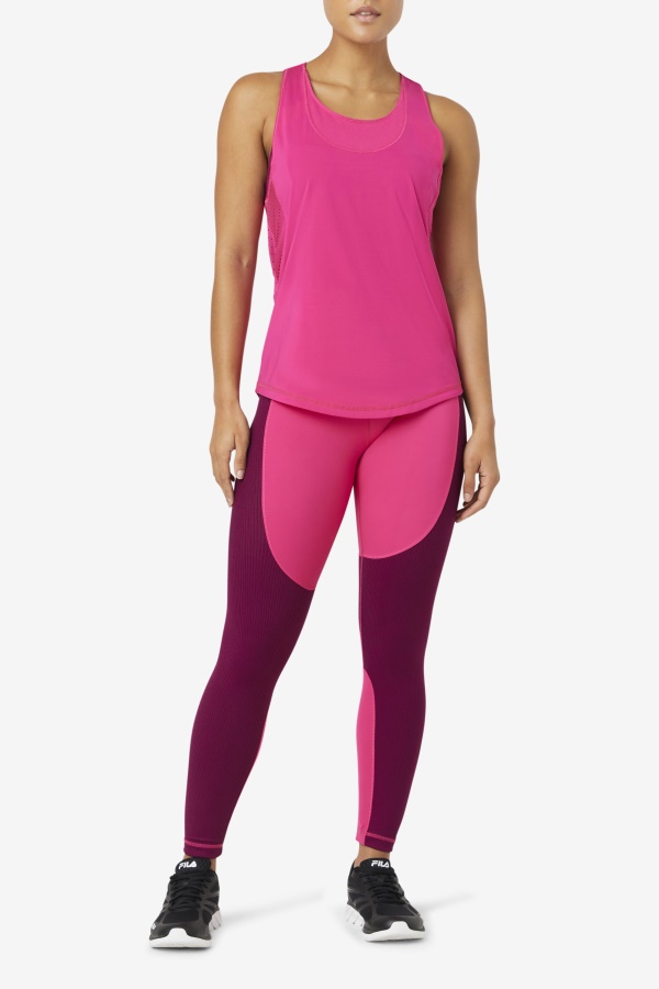 גופיית רייסרבק בעלת מרקם של Fila Brtpink Uplift
