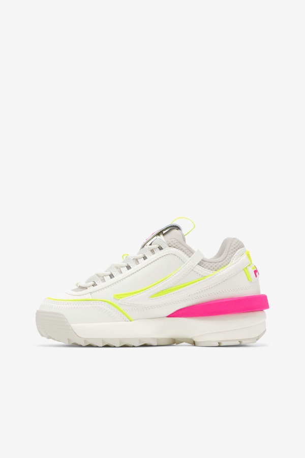 Fila Women\'s Disruptor 2 Exp לבן/לבן חול/ורוד Glo