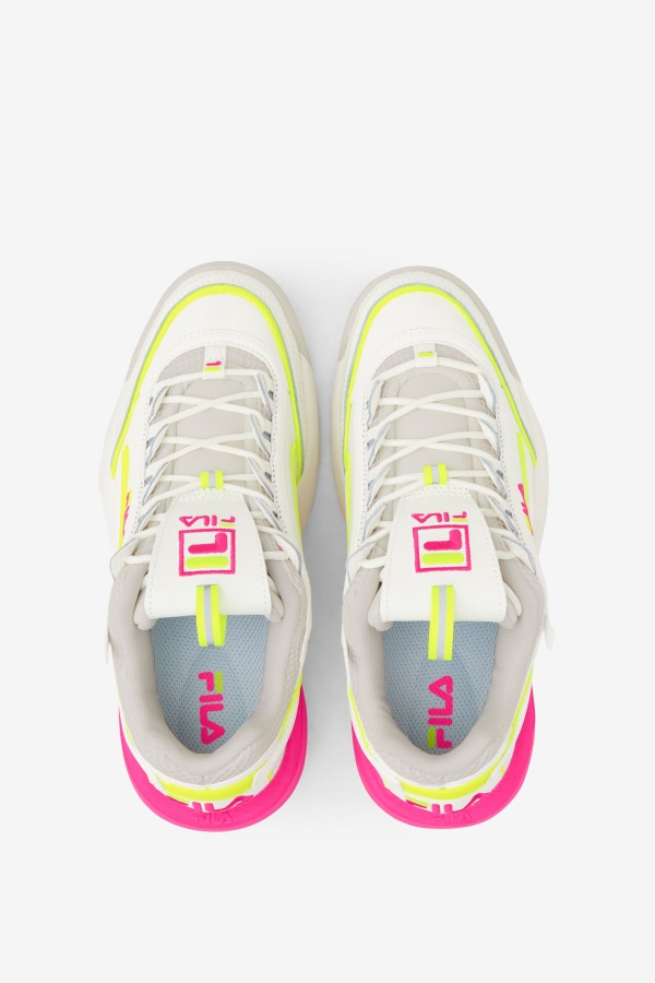 Fila Women\'s Disruptor 2 Exp לבן/לבן חול/ורוד Glo