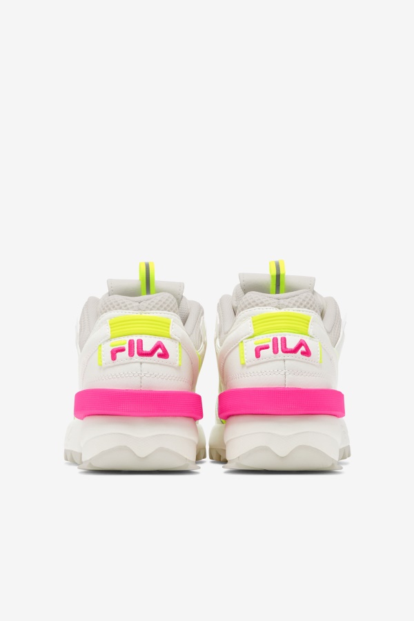 Fila Women\'s Disruptor 2 Exp לבן/לבן חול/ורוד Glo