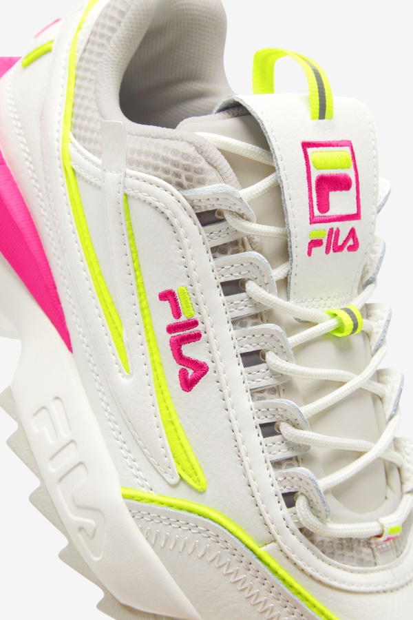Fila Women\'s Disruptor 2 Exp לבן/לבן חול/ורוד Glo