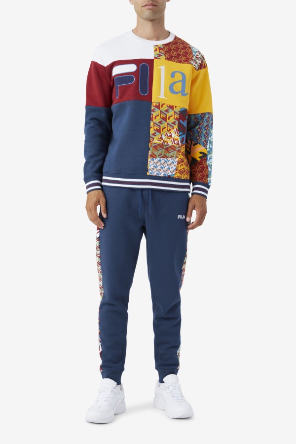 סווטשירט Fila Hansi Ocean/צלעות/לבן
