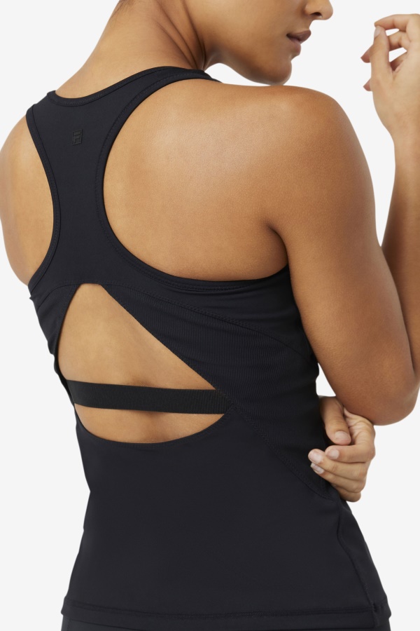 גופייה שחורה עילוי פתוח Racerback Fila