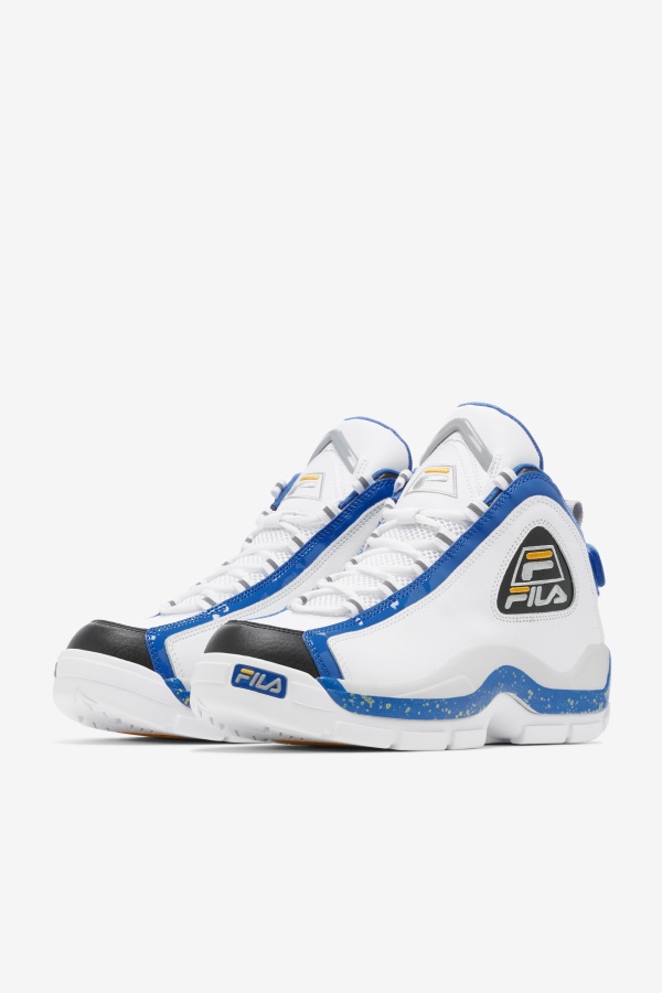 Fila Men\'s Grant Hill 2 לבן/ערפיליות כחולות/לימון