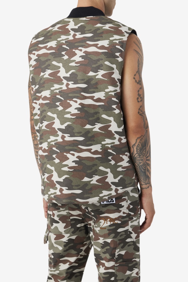 הדפס Fila Camo/אפוד 2pac שחור