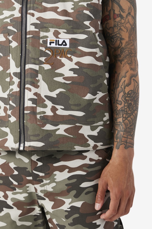 הדפס Fila Camo/אפוד 2pac שחור