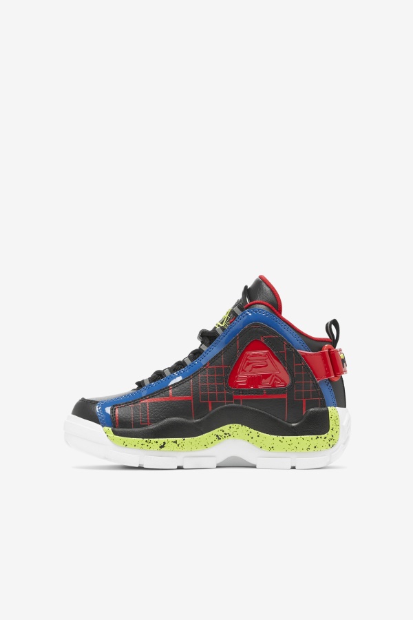 Fila Little Kids\' Grant Hill 2 שחור/כחול/אדום