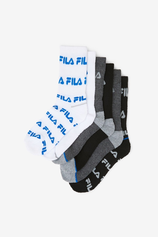 גרב צוות לילדים 6 חבילות פילה שחור מולטי