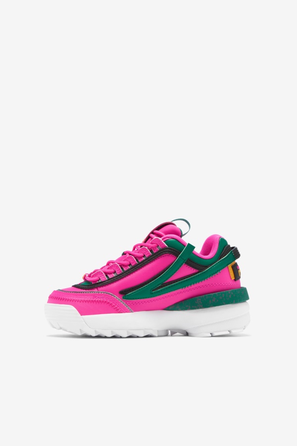 Fila Big Kids\' Disruptor 2 Exp Pink Glo/ירוק/זהב