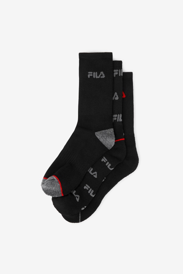 גרב צוות ילדים Fila 6 חבילות שחור