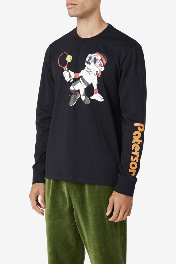טי שחור Fila Fila X Paterson עם שרוולים ארוכים