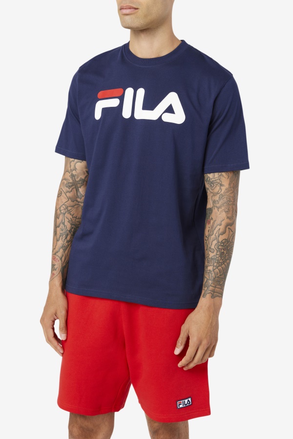 Fila Eagle Tee לגברים Peacoat/לבן/אדום סיני