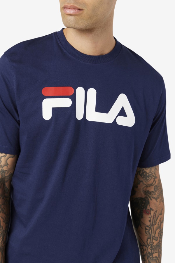 Fila Eagle Tee לגברים Peacoat/לבן/אדום סיני