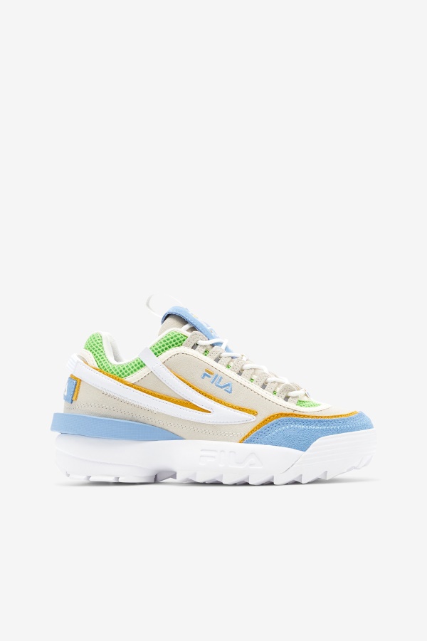 לבן/דמדומים כחול/יסמין ירוק Fila Disruptor נשים 2 Exp