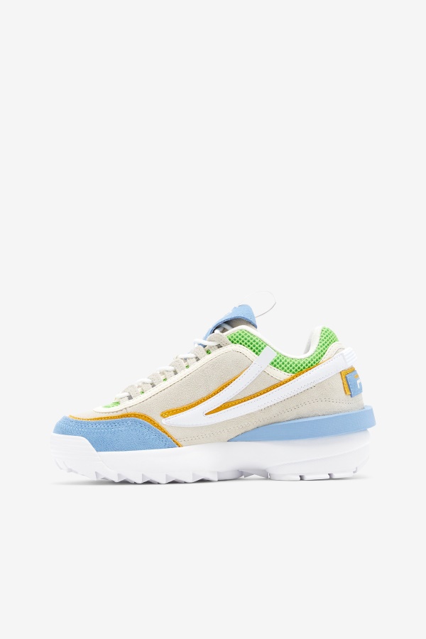 לבן/דמדומים כחול/יסמין ירוק Fila Disruptor נשים 2 Exp