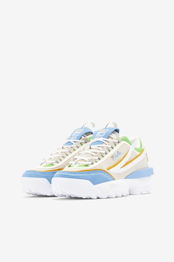לבן/דמדומים כחול/יסמין ירוק Fila Disruptor נשים 2 Exp