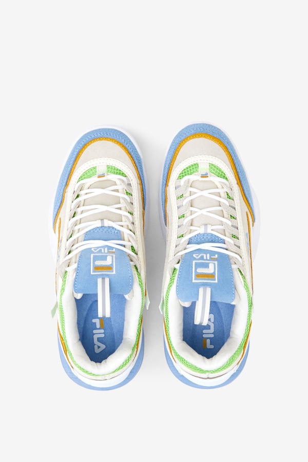 לבן/דמדומים כחול/יסמין ירוק Fila Disruptor נשים 2 Exp