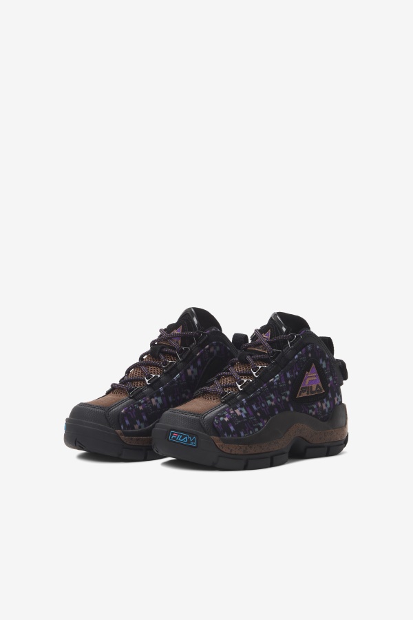 Fila Little Kids\' Grant Hill 2 חיצוני שחור/אצטרובל/סגול