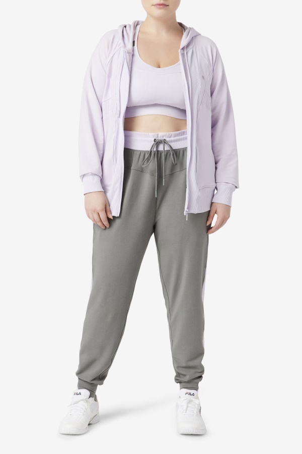 קפוצ\'ון עם רוכסן מלא במרקם Fila Fi-lux כחול לבנדר