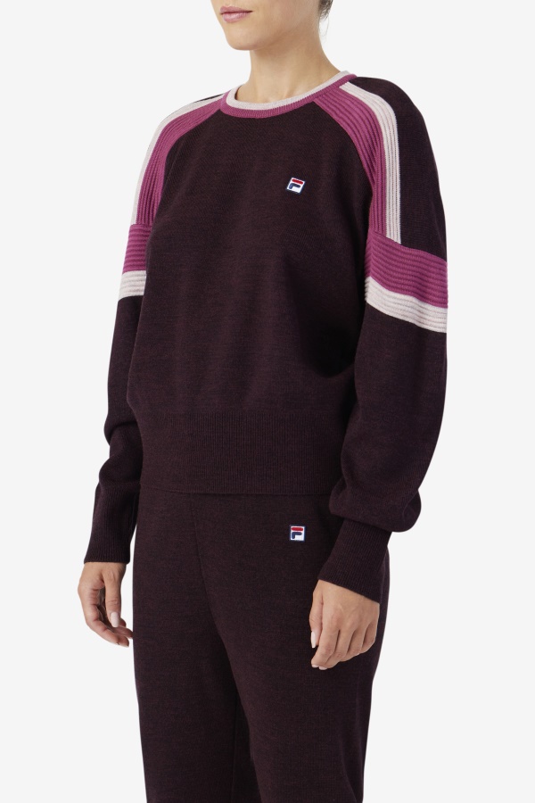 Fila Frankie Knit Crew יין ענבים/רוז\'/פוטפורי