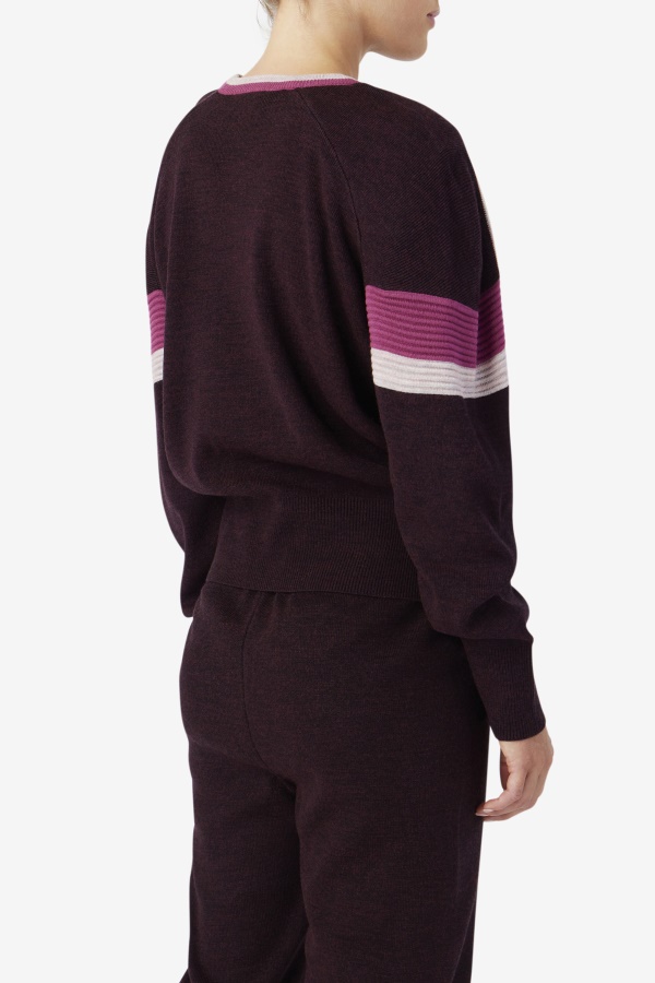 Fila Frankie Knit Crew יין ענבים/רוז\'/פוטפורי