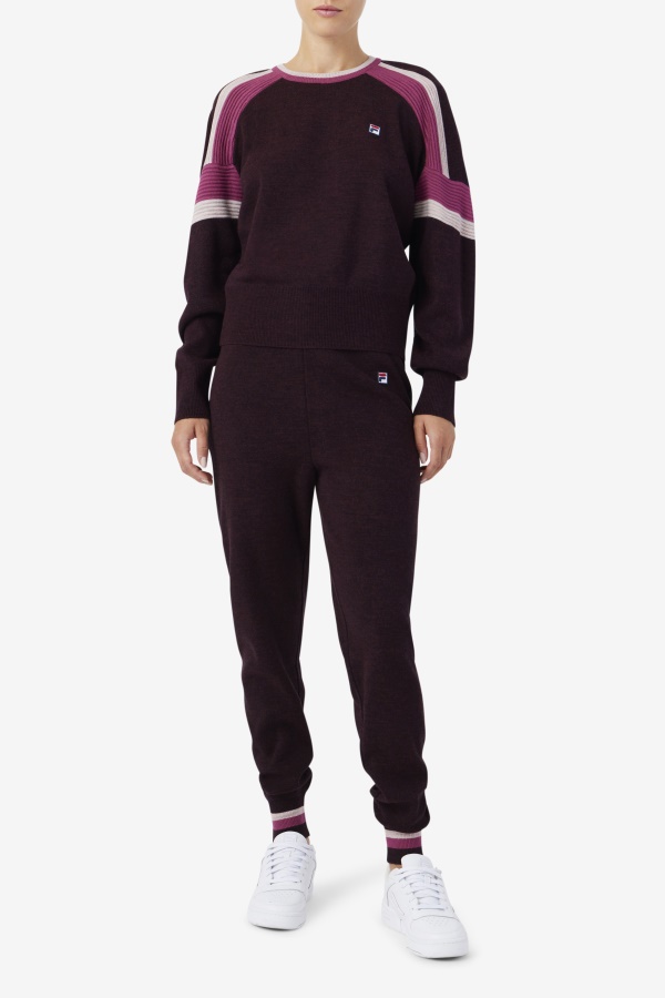 Fila Frankie Knit Crew יין ענבים/רוז\'/פוטפורי