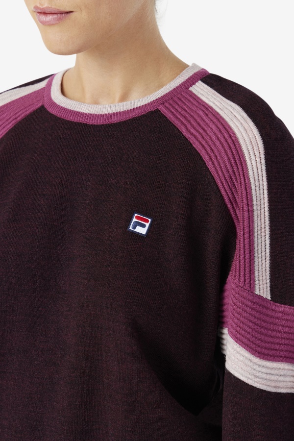 Fila Frankie Knit Crew יין ענבים/רוז\'/פוטפורי