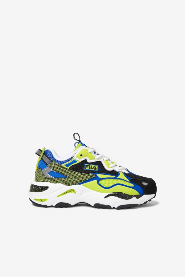 Fila Big Kids' Ray Tracer Apex אגרוף לבן/שחור/ליים